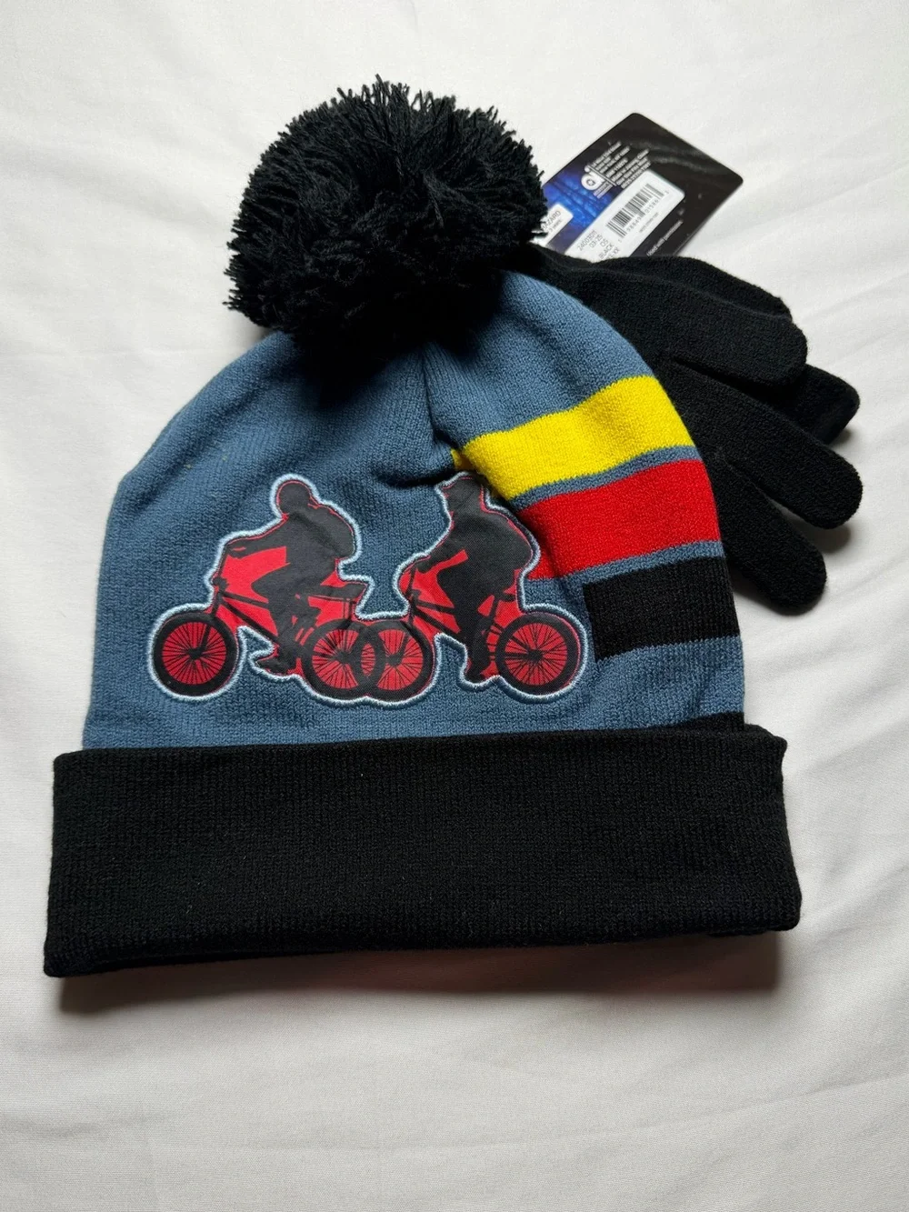 Stranger Things Kids Blue & Black Beanie and Glove Set